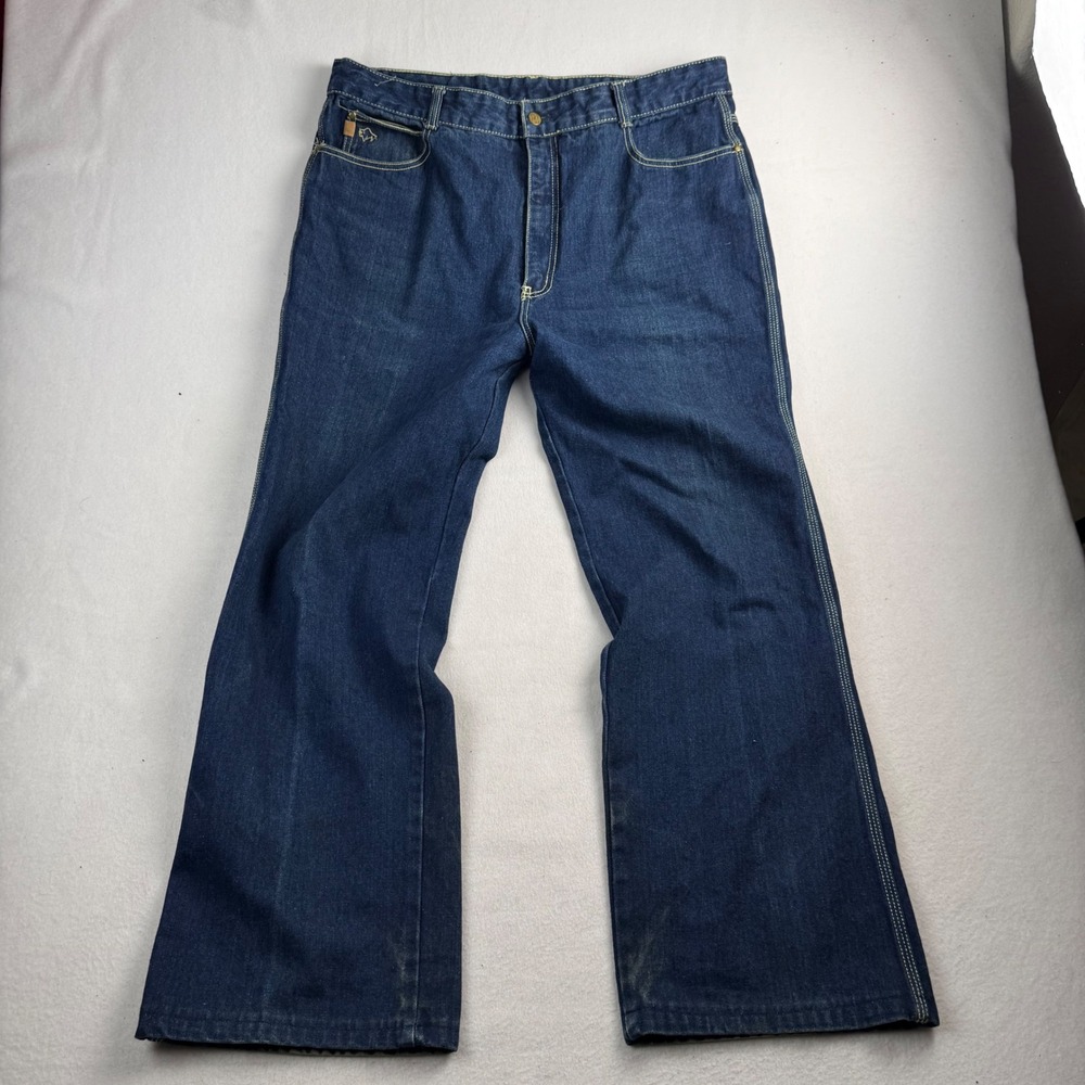 Vintage Cody Mens Wide Leg Western Jeans Dark Wash Blue‎ Cotton 40 RN 60427